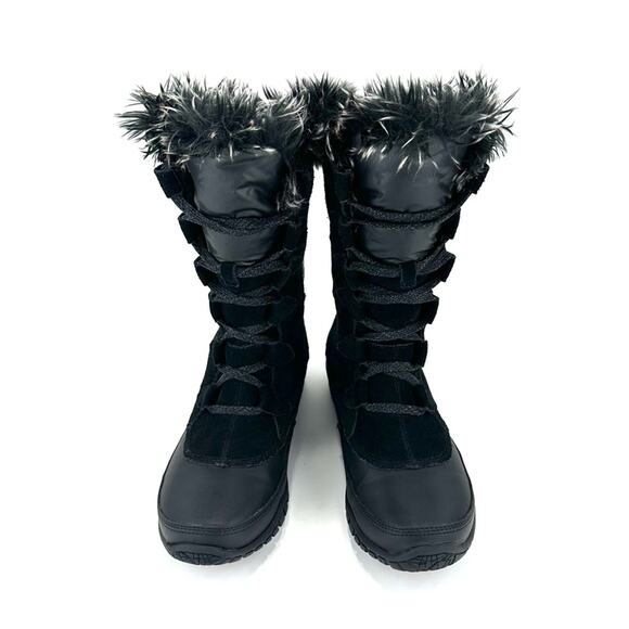 The North Face Nuptse Purna Black Winter Boot Sz 6.5 Suede Waterproof Insulated - Picture 3 of 16